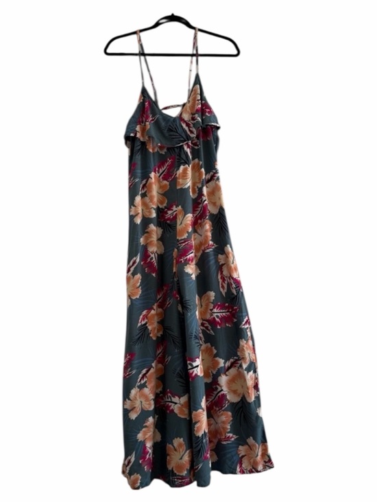 Roxy Pants - Roxy Tropical Floral Wide Leg Open Back Jumpsuit Small